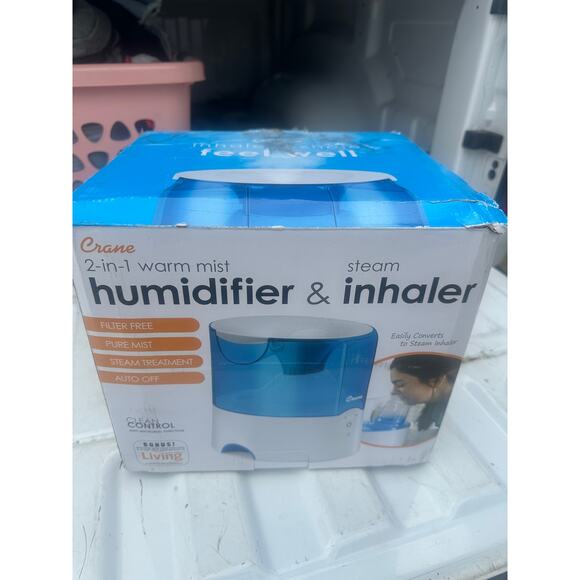 Crane 2-in-1 Warm Mist Humidifier‎ & Steam Inhaler Filter Free Auto Off - Picture 1 of 3